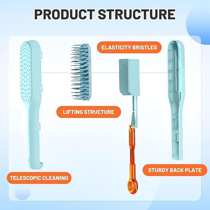 Self-Cleaning Anti-Static Massage Comb, One-Pull Clean Massage Comb, Easy Clean Hair Brush, Scalable Rotate Lifting Self Cleaning Hairbrush Hair Styling Tools For Women
