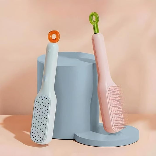 Self-Cleaning Anti-Static Massage Comb, One-Pull Clean Massage Comb, Easy Clean Hair Brush, Scalable Rotate Lifting Self Cleaning Hairbrush Hair Styling Tools For Women