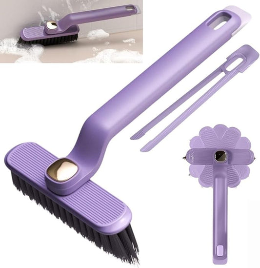 Multi-Function Bathroom Plastic Cleaning Brush,Tiles Cleaning Brush,Hard Bristle Rotating Crevice Gap Cleaning Brushes for Bathroom,Floor Cleaner Brush (Multicolour)