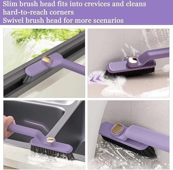 Multi-Function Bathroom Plastic Cleaning Brush,Tiles Cleaning Brush,Hard Bristle Rotating Crevice Gap Cleaning Brushes for Bathroom,Floor Cleaner Brush (Multicolour)